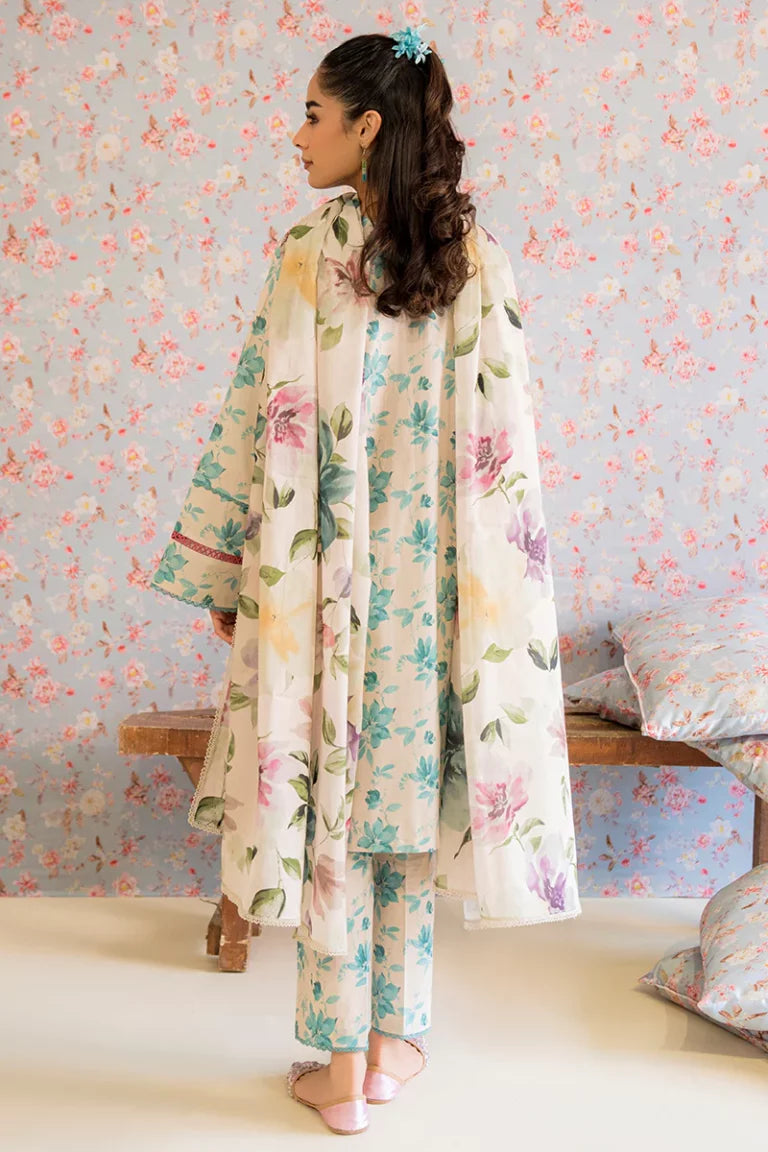 Petals & Prints by Cross Stitch | BLUE MIST-3PC PRINTED LAWN SUIT