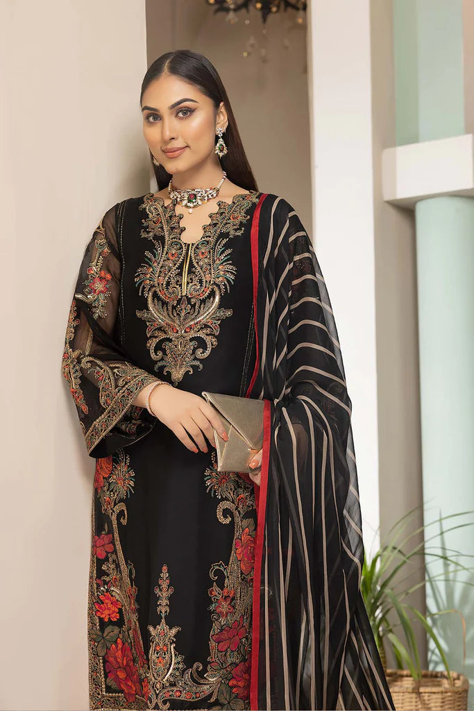 Tasawar By Charizma Embroidered Chiffon Suits Unstitched 4 Piece CRZ23T CEC-03 - Formal Collection