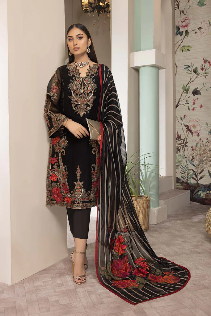 Tasawar By Charizma Embroidered Chiffon Suits Unstitched 4 Piece CRZ23T CEC-03 - Formal Collection