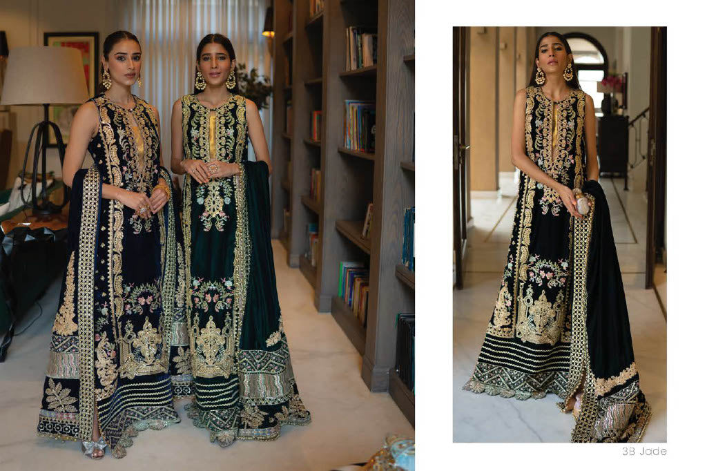 Crimson X Saira Shakira Wedding Collection - A Velvet Affair - 3A Cobolt