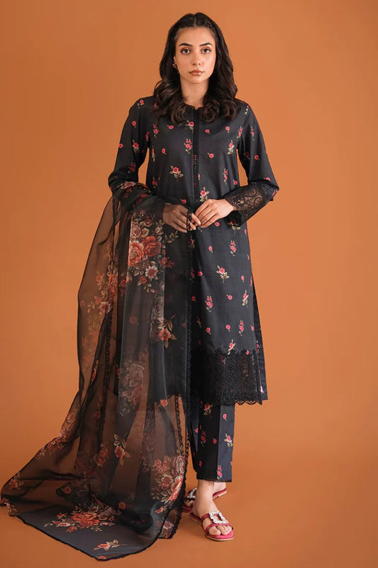 Petals & Prints by Cross Stitch | RAVEN CARNATION-3PC PRINTED LAWN SUIT