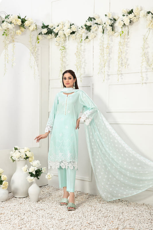 GARDENIA LAWN EMBROIDERED SEMI-STITCHED 3PC BY TAWAKKAL-D-8968