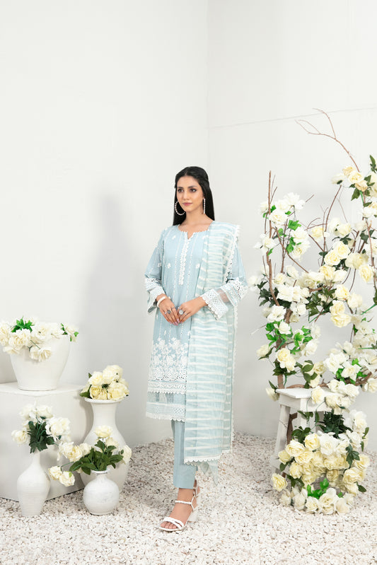 GARDENIA LAWN EMBROIDERED SEMI-STITCHED 3PC BY TAWAKKAL-D-8965